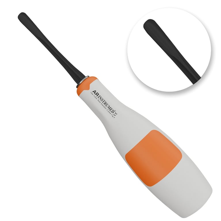 AR Instrumed 4.0mm Stainless Steel Lindo Root Extraction Elevator, Orange, 1/Pk. Features German