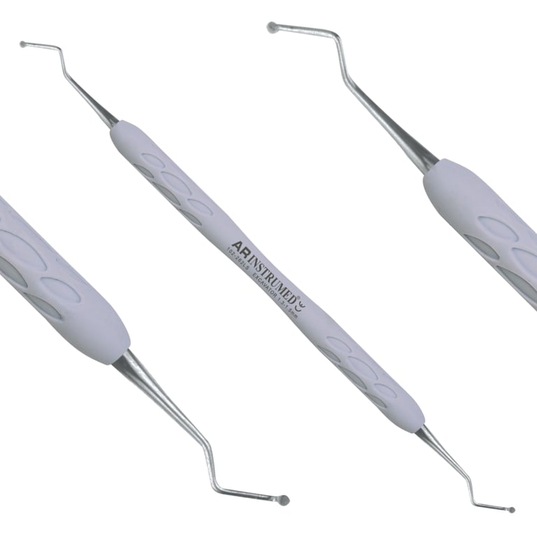 AR Instrumed 1.3 - 1.5mm Stainless Steel Round Excavator, Double-Ended, 1/Pk. Features