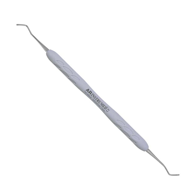 AR Instrumed Stainless Steel Excavator, 1.0mm, AR Light Grey Handle, 1/Pk. Features a polished