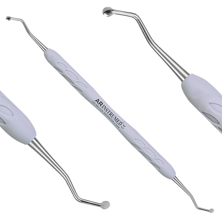 AR Instrumed 2.5mm Stainless Steel Round Excavator, Double-Ended, 1/Pk. Features medical-grade