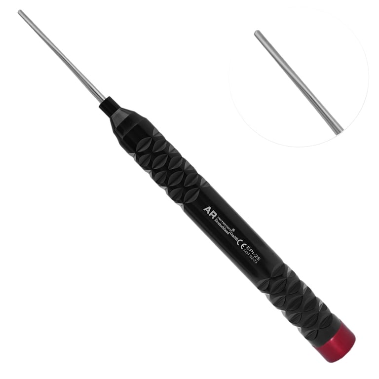 AR Instrumed 2mm Stainless Steel Flexible Periotome, Curved, Black, 1/Pk. Designed with handle