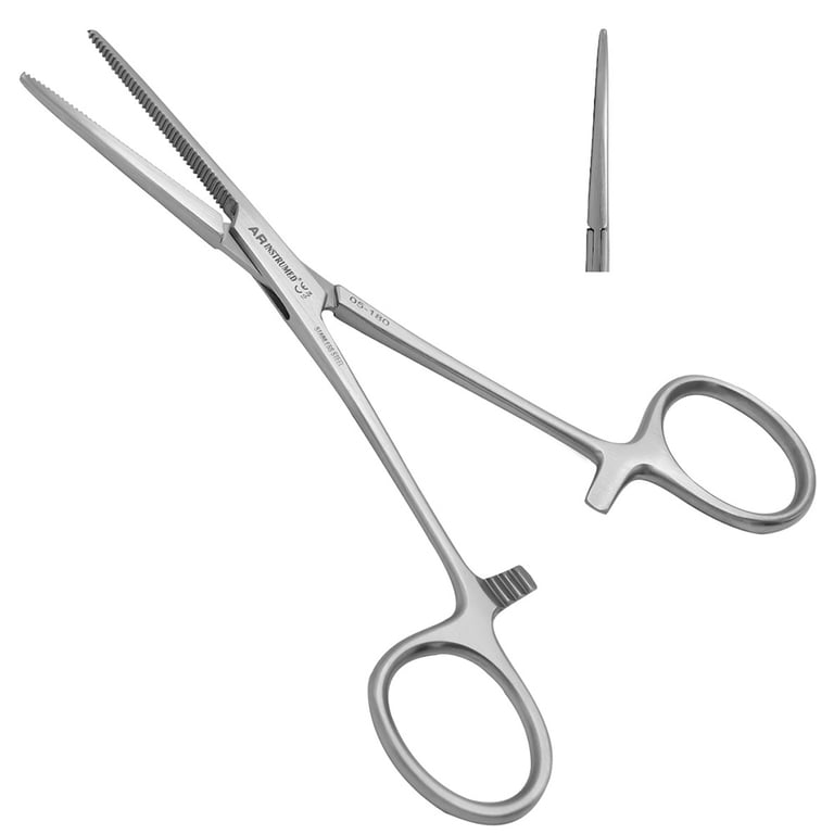 AR Instrumed 5.5" Stainless Steel Rochester Pean Forceps, Straight, Serrated, 1/Pk. Features