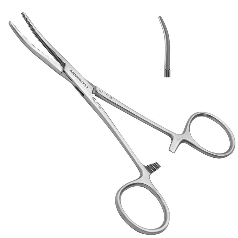 AR Instrumed 5.5" Stainless Steel Rochester Pean Forceps, Curved, Serrated, 1/Pk. Features