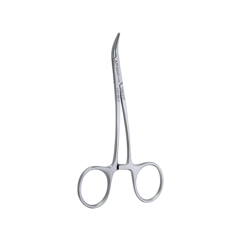 AR Instrumed 5" Stainless Steel Peet Hemostat Forceps, Curved, Serrated, 1/Pk. Features