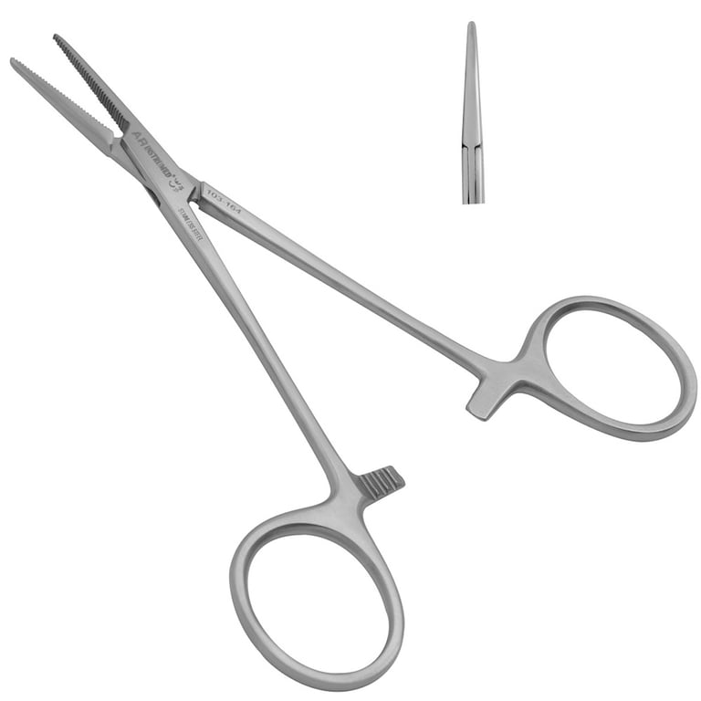 AR Instrumed 4.7" Stainless Steel Hemostats Forceps, Straight, Serrated, 1/Pk. Features