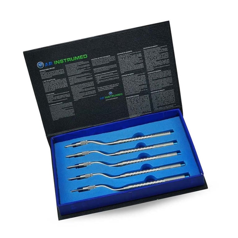AR Instrumed Stainless Steel Osteotome Curved Convex Set, Assorted, Single Set. Includes: 5 x
