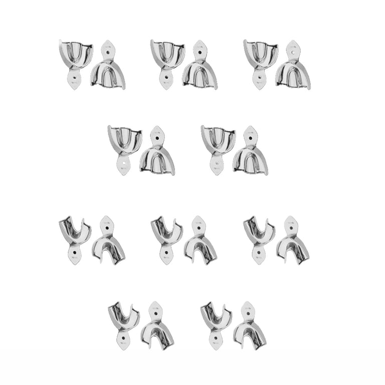AR Instrumed Stainless Steel Impression Tray 10-Piece Set. Includes: extra small, medium, large