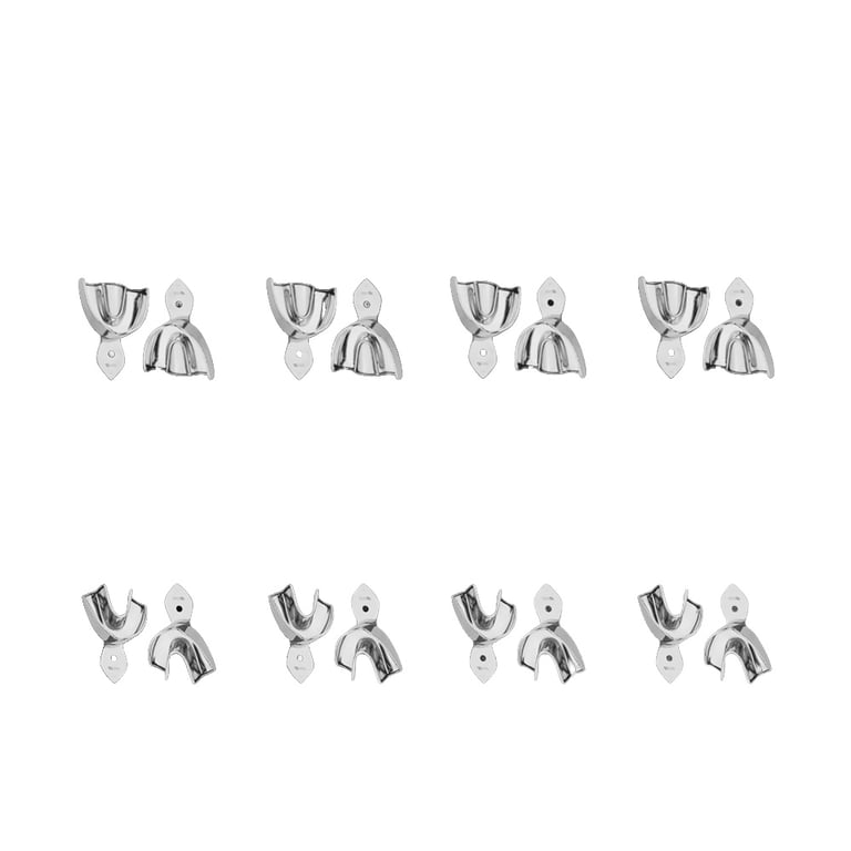 AR Instrumed Stainless Steel Adult Impression Tray 8-Piece Set. Includes: small, medium, large