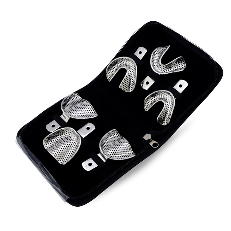 AR Instrumed Stainless Steel Impression Tray 6-Piece Set. Includes: small, medium, large (75-386)
