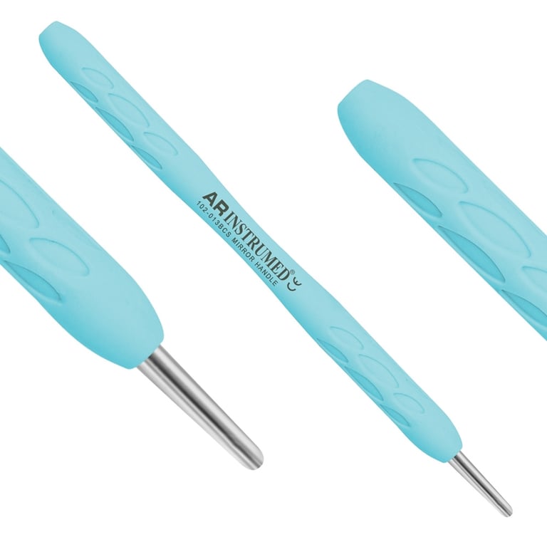 AR Instrumed Stainless Steel Cone Socket Mirror Handle, Blue, 1/Pk. Features silicone handle