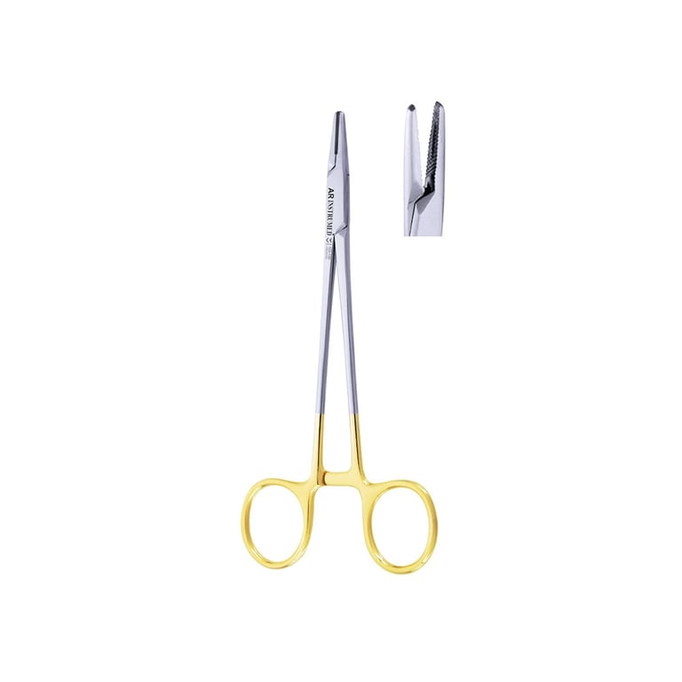 AR Instrumed 5" Stainless Steel Mayo-Hegar Needle Holder with Tungsten Carbide, Straight