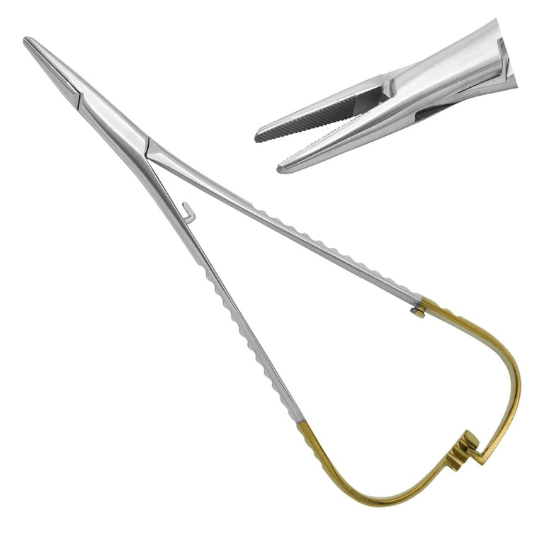AR Instrumed 5.5" Stainless Steel Mathieu Needle Holder with Tungsten Carbide, Serrated, 1/Pk