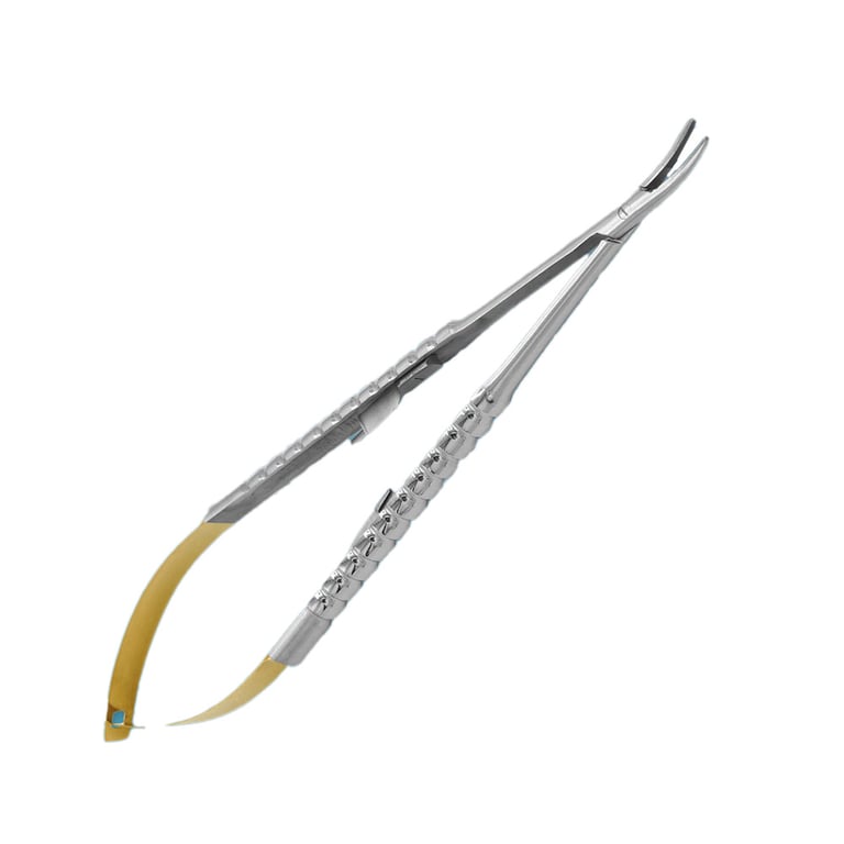 AR Instrumed 7" Stainless Steel Castroviejo Needle Holder with Tungsten Carbide, Curved (103-144)