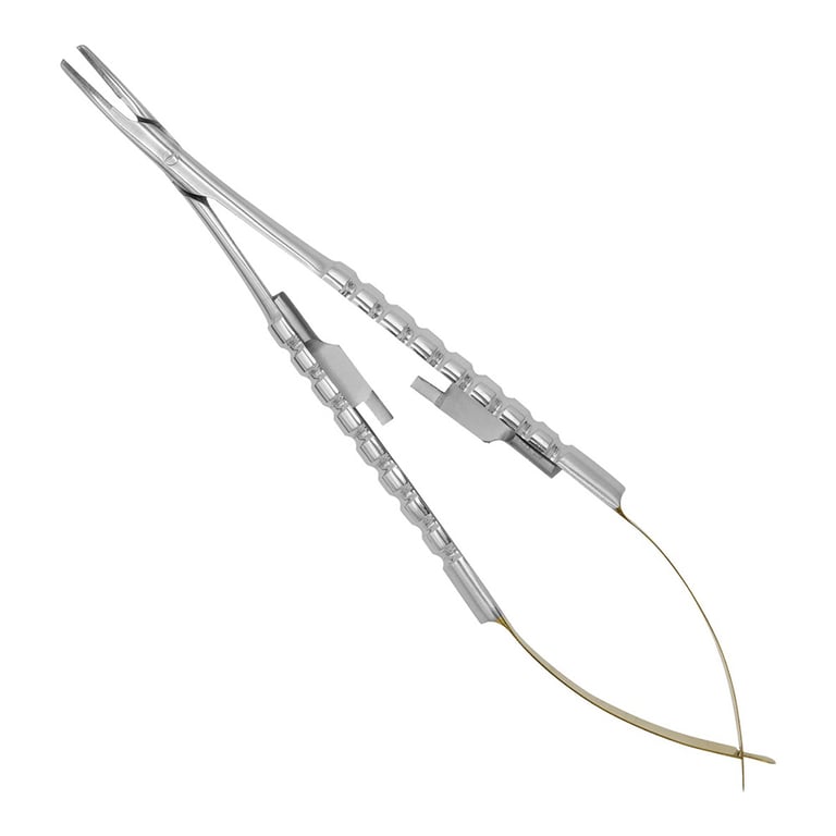 AR Instrumed 5.5" Stainless Steel Micro Castroviejo Needle Holder with Tungsten Carbide, Curved