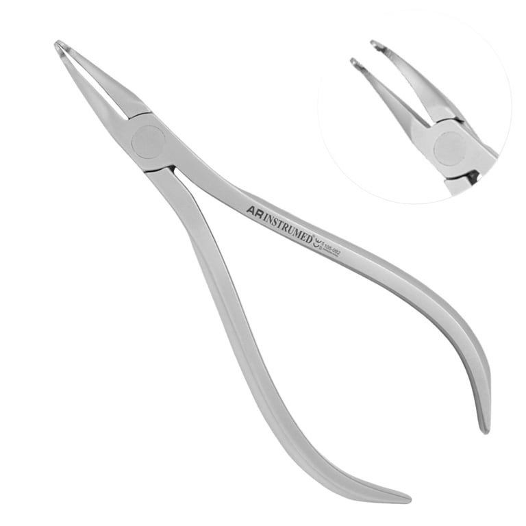 AR Instrumed Offset Utility Orthodontic How's Plier, 1/Pk. Features a curved, 3.2mm angled tip