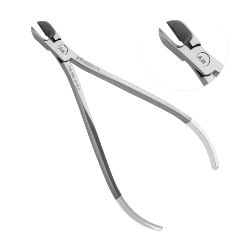 AR Instrumed Orthodontic Long Handle Wire Cutter, 15°, 1/Pk. Features a sharp, slimmer tip
