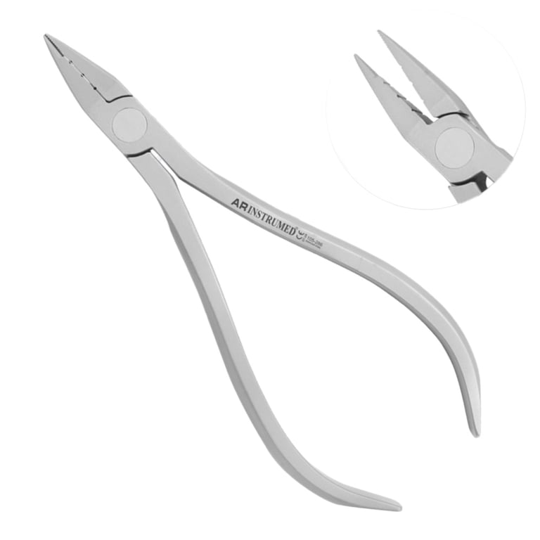 AR Instrumed Orthodontic Jarabak Plier, Gold Handle, Serrated, 1/Pk. Features a sharp, slimmer