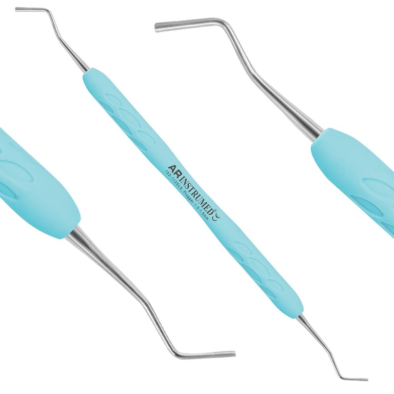 AR Instrumed 1.0 - 1.5mm Stainless Steel Amalgam Filling Smooth Plugger, Curved Tip, Double-Ended
