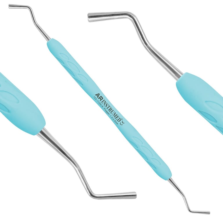 AR Instrumed 1.2 - 2.0mm Stainless Steel Amalgam Filling Smooth Plugger, Curved Tip, Double-Ended