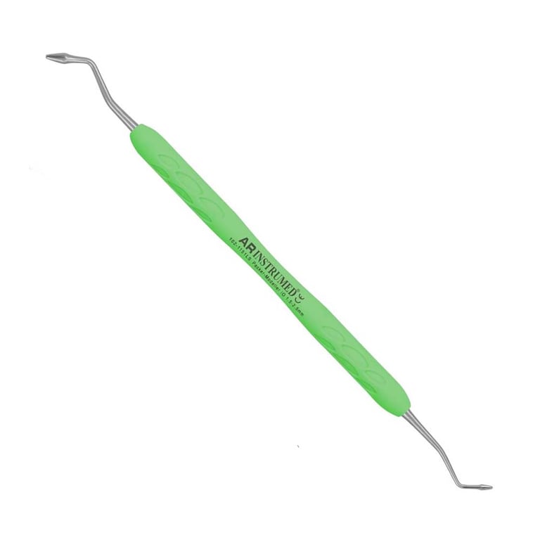 AR Instrumed Stainless Steel Modeller Packer IO, 1.5-2.5mm, AR Light Green Handle, 1/Pk. Features