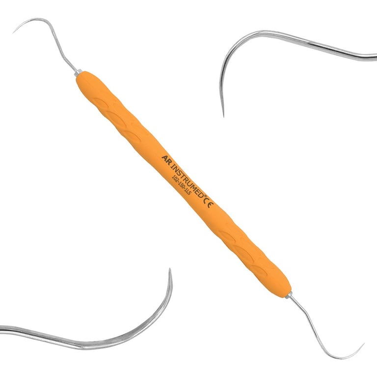 AR Instrumed Furcation Stainless Steel Probe, Double-Ended, Light-Orange, 1/Pk. Features silicone