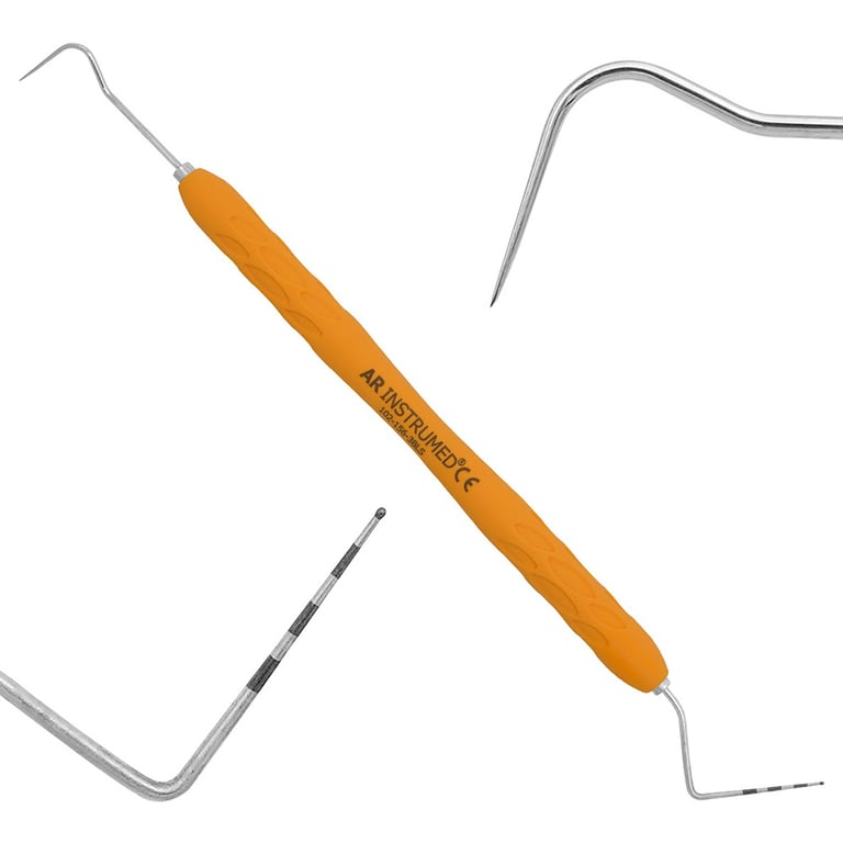 AR Instrumed #CP 2 - 8 Stainless Steel Probe, Double-Ended, Light-Orange, 1/Pk. Features silicone