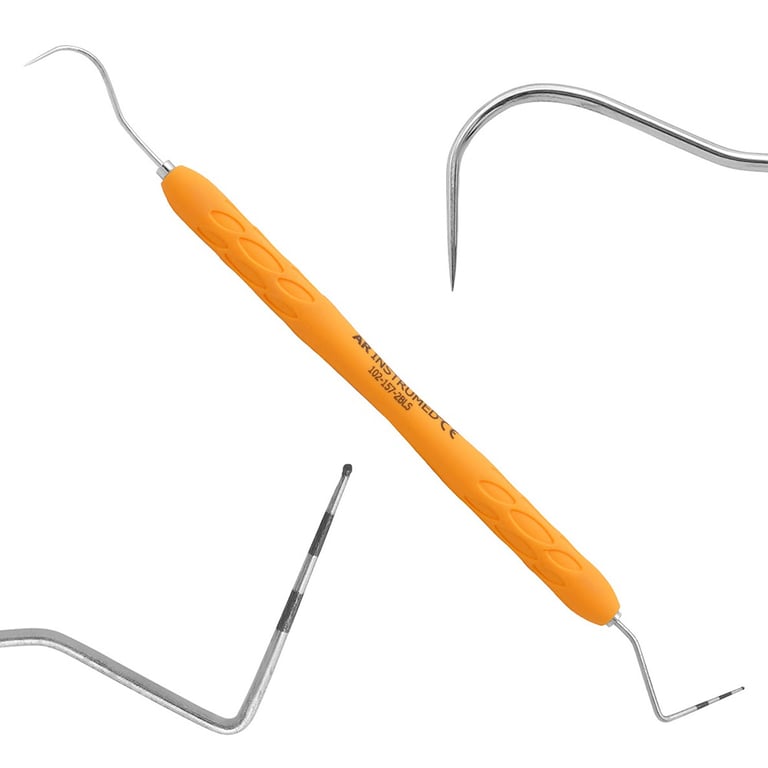 AR Instrumed #CP12 - 23 Stainless Steel Probe, Double-Ended, Light-Orange, 1/Pk. Features silicone