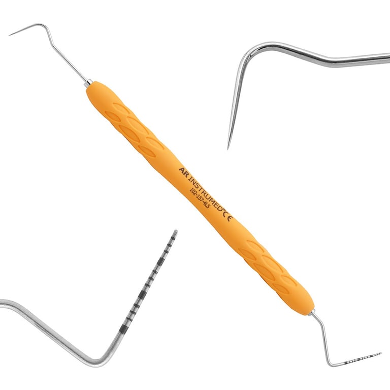 AR Instrumed #CP 15 - 8 Stainless Steel Probe, Double-Ended, Light-Orange, 1/Pk. Features silicone