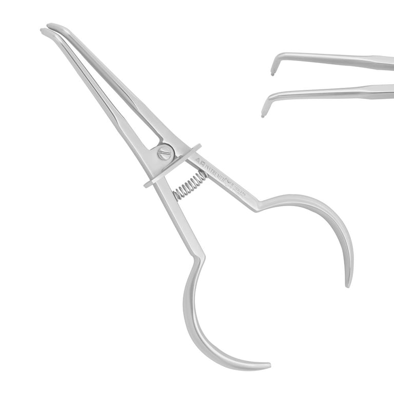 AR Instrumed 6.5" Stainless Steel Rubber Dam Clamp Stocks Forceps, Spherical Tip, 1/Pk. Beaked
