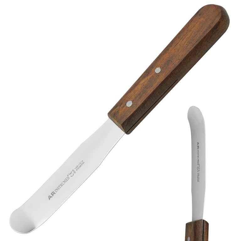 AR Instrumed 7.6" Stainless Steel Alginate Spatula, Flexible Curved Tip, 1/Pk. Designed