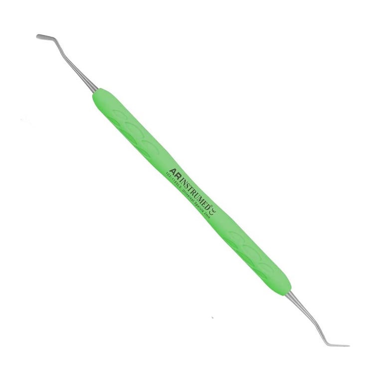 AR Instrumed Stainless Steel Light Universal Spatula, 2mm, AR Light Green Handle, 1/Pk. Features