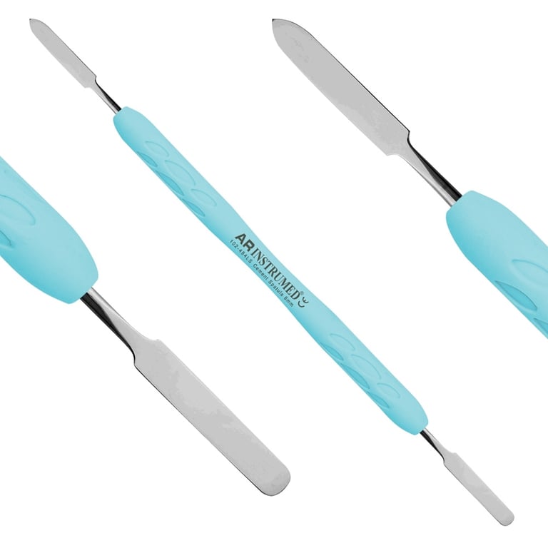 AR Instrumed 6.0mm Stainless Steel Cement Spatula, Double-Ended, Blue, 1/Pk. Features silicone