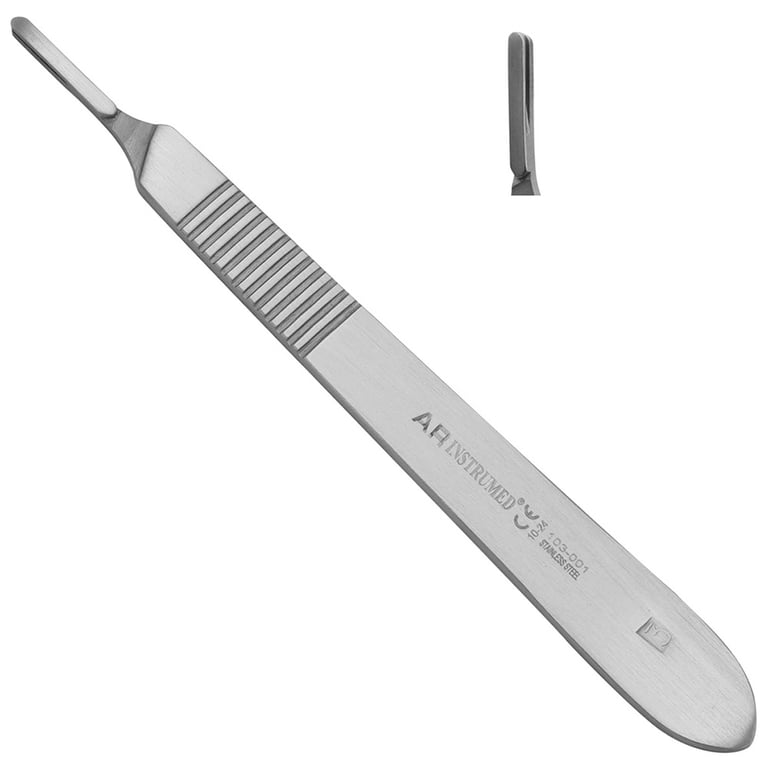 AR Instrumed #3 Stainless Steel Scalpel Handle, 1/Pk. Designed with precision-machined grip
