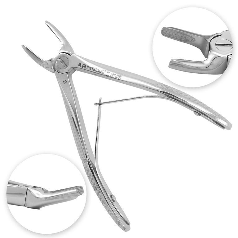 AR Instrumed 4" Stainless Steel Klein Extraction Forceps, Serrated, 1/Pk. Features (100-102)