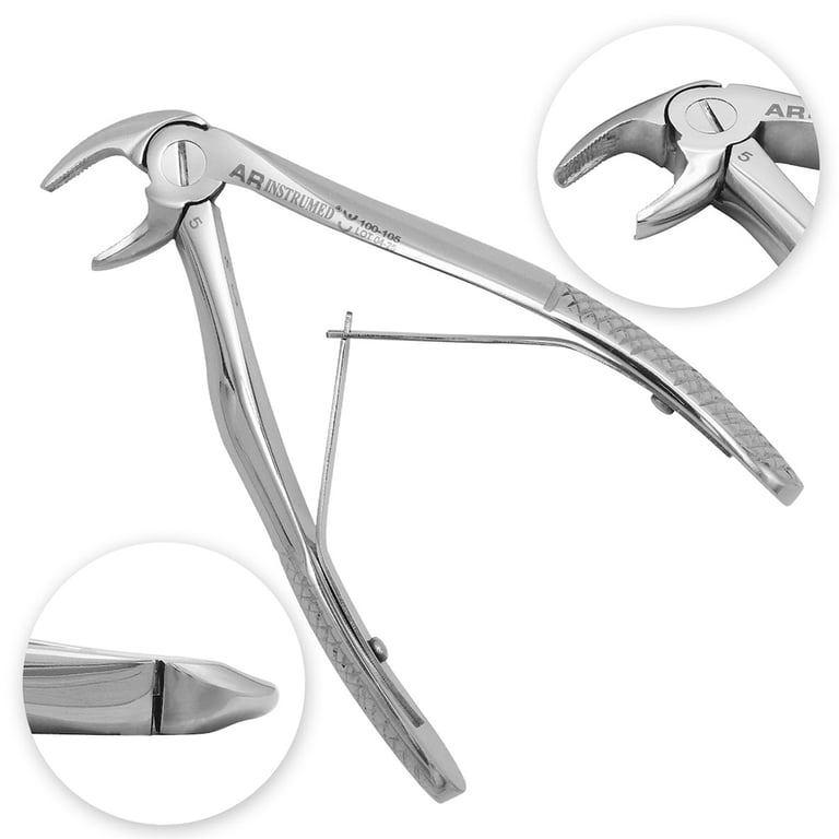 AR Instrumed 4" Stainless Steel Klein Extraction Forceps, Lower Incisors, Serrated, 1/Pk. Features