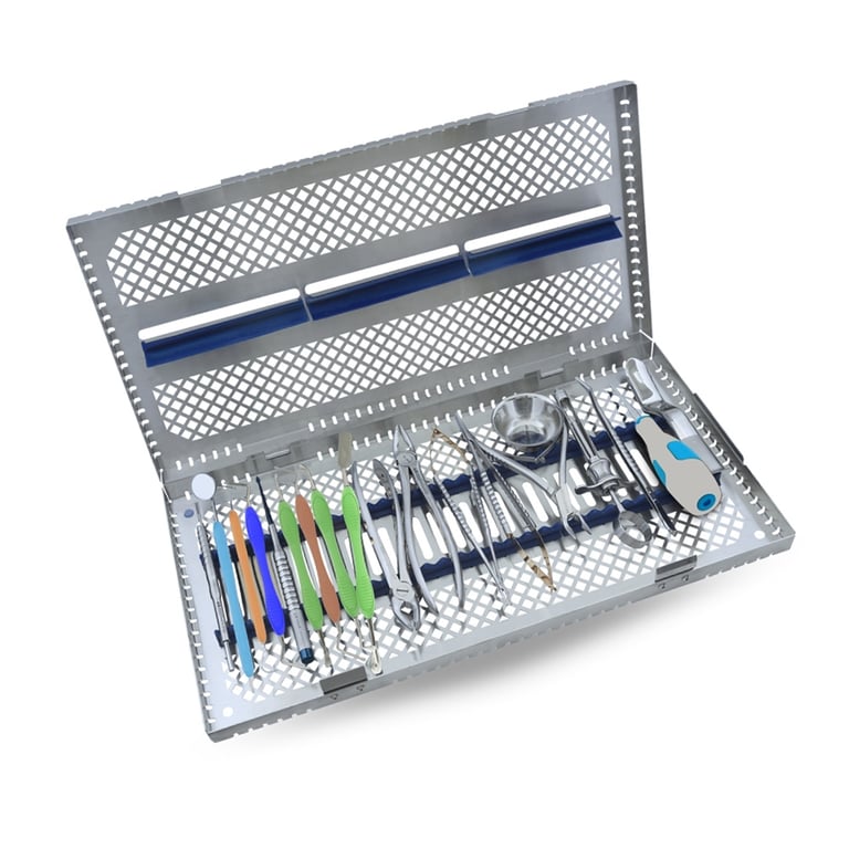 AR Instrumed Stainless Steel Surgical Instrument 21-Piece Set. Includes: No. 4 mirror plane