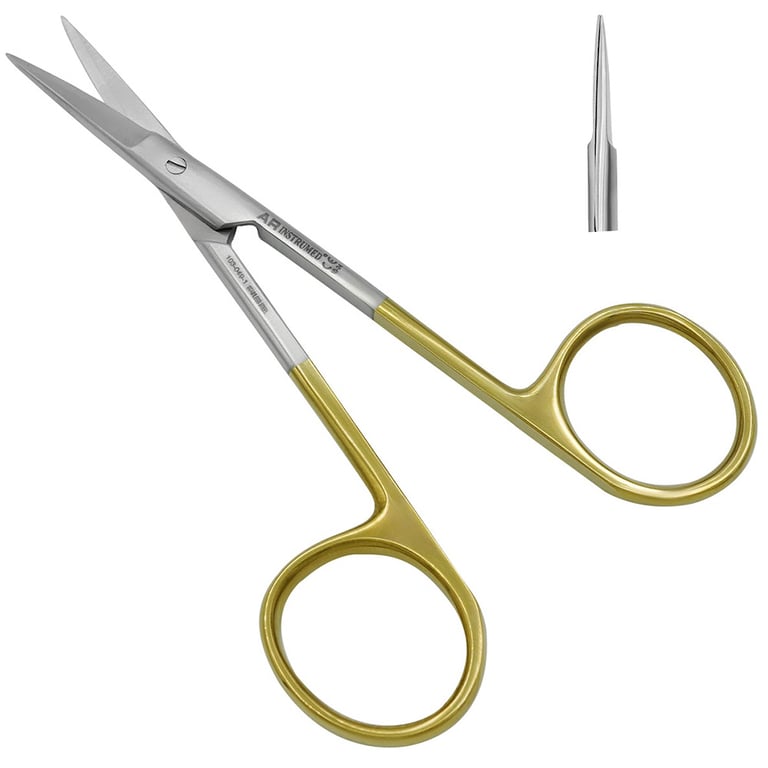 AR Instrumed 4.5" Stainless Steel Iris Scissors with Tungsten Carbide, Straight, 1/Pk (103-049-1)