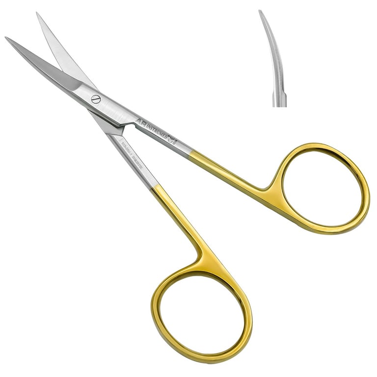 AR Instrumed 4.5" Stainless Steel Iris Scissors with Tungsten Carbide, Curved, 1/Pk (103-050-1)