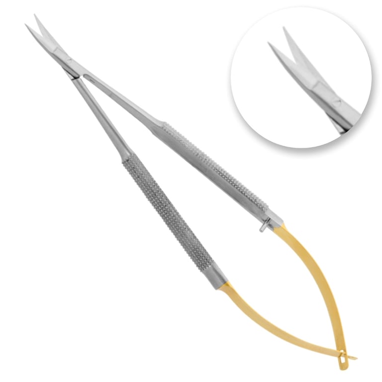 AR Instrumed 7" Stainless Steel Micro Castroviejo Scissors, Curved, 1/Pk. Features smooth, precise