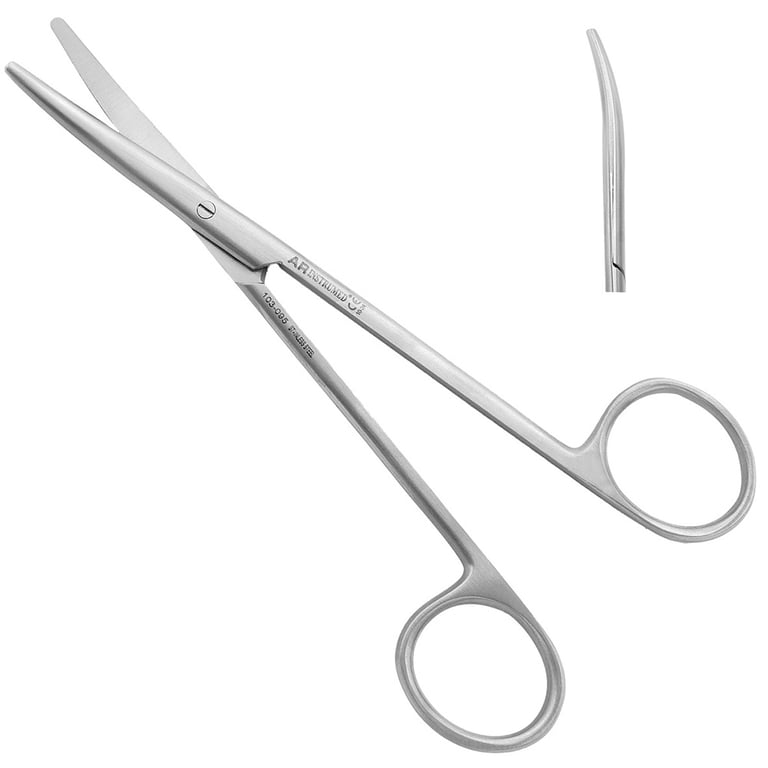 AR Instrumed 7" Stainless Steel Metzenbaum-Mayo Scissors, Curved, 1/Pk. Features smooth
