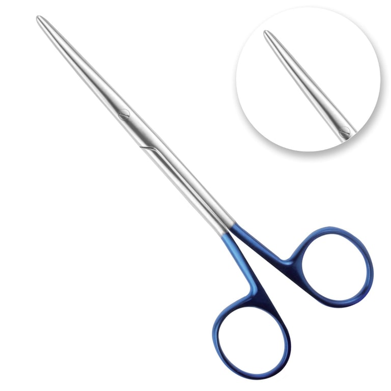 AR Instrumed 5.5" Stainless Steel Metzenbaum Scissors, Double-Curved, Serrated, 1/Pk. Designed