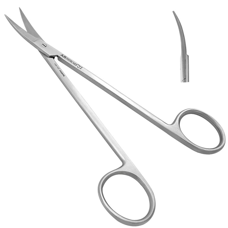 AR Instrumed 7" Stainless Steel Kelly Scissors, Fine Point, Curved, 1/Pk. Features smooth