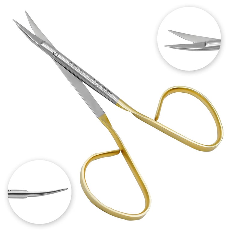 AR Instrumed 4" Stainless Steel Micro Iris Scissors with Tungsten Carbide, Curved, 1/Pk (109-006)