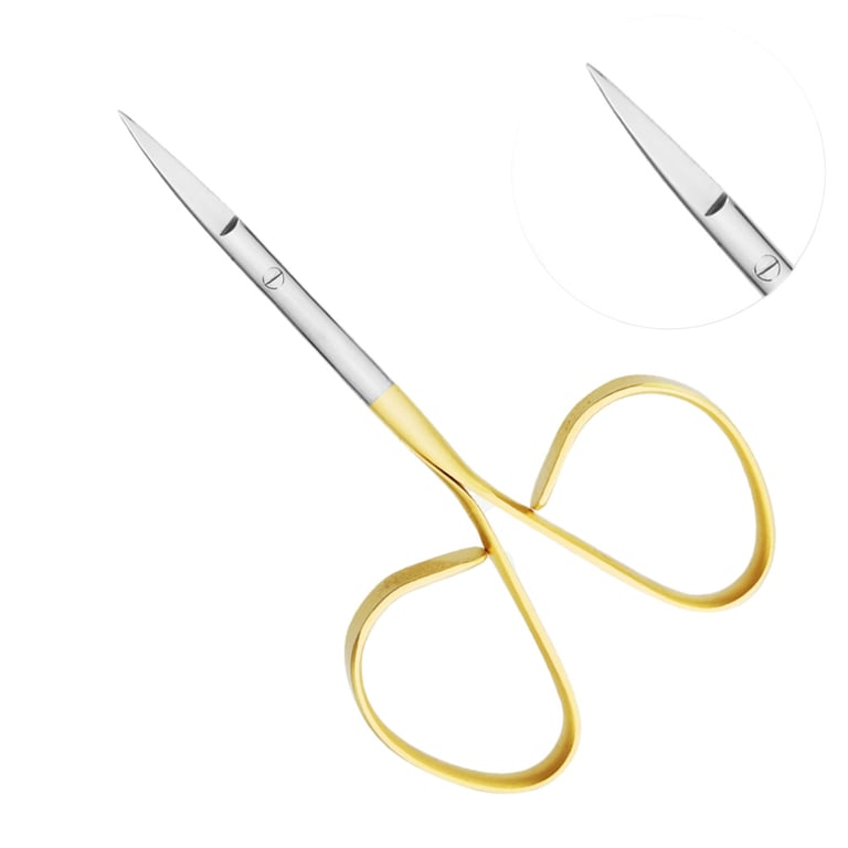 AR Instrumed 4" Stainless Steel Micro Iris Scissors with Tungsten Carbide, Curved, 1/Pk (109-008)