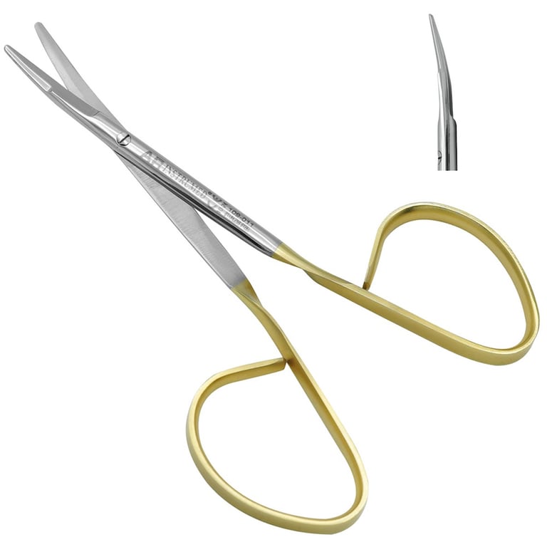 AR Instrumed 4" Stainless Steel Micro Iris Scissors with Tungsten Carbide, Curved, 1/Pk (109-011)