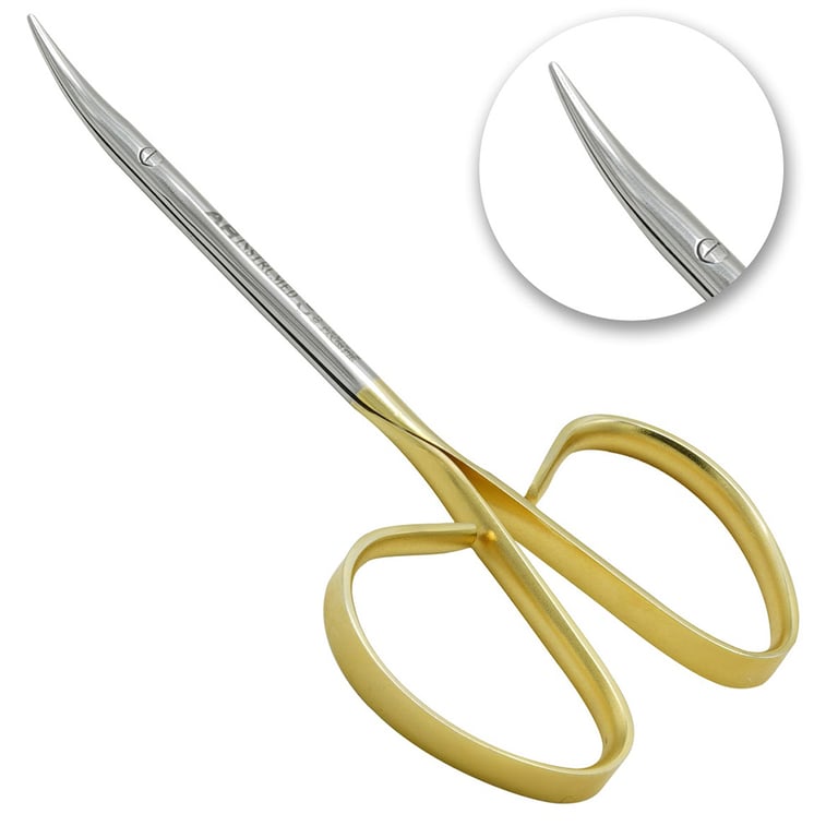 AR Instrumed 4" Stainless Steel Micro Iris Scissors with Tungsten Carbide, Curved, 1/Pk (109-012)