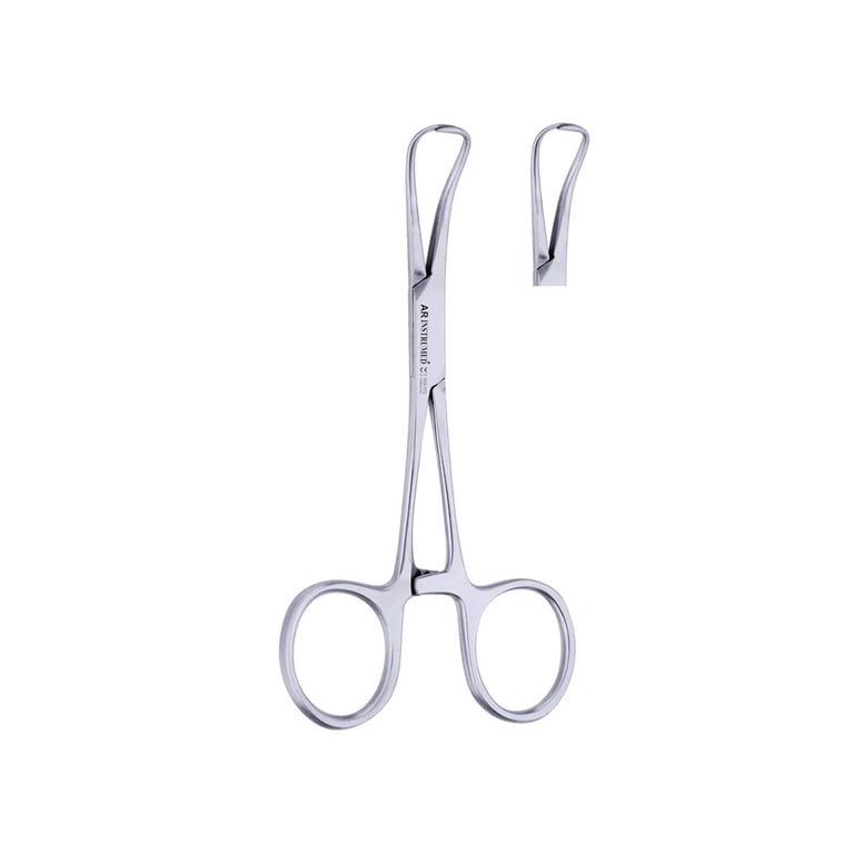 AR Instrumed 6.6" Stainless Steel Backhaus Towel Clamp Forceps, Ring, 1/Pk. Features a 3-position