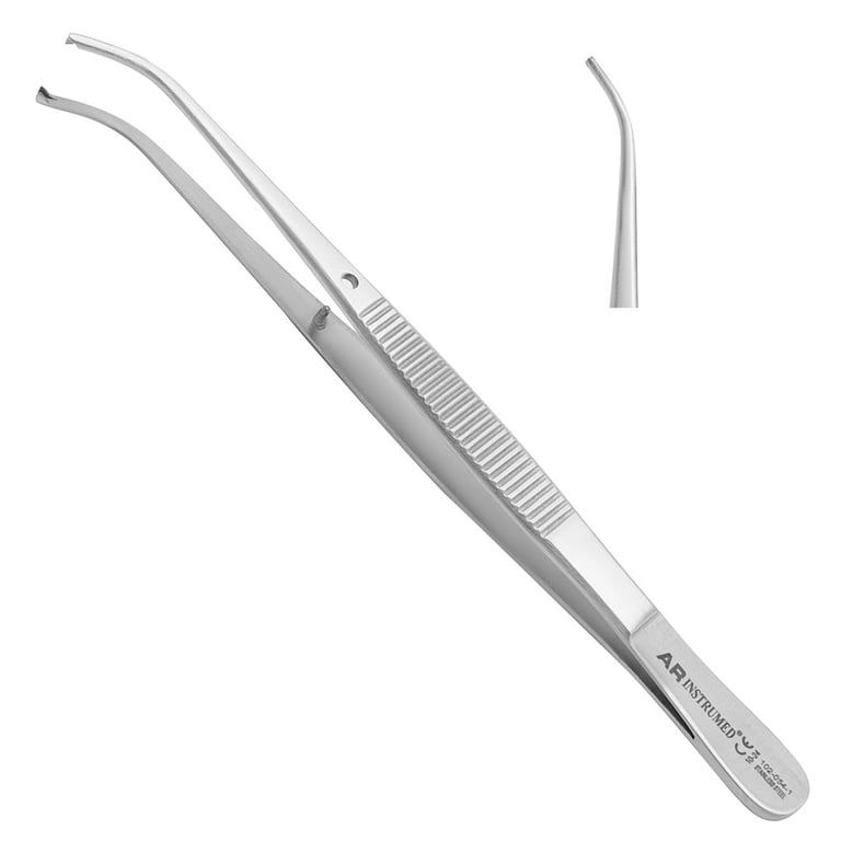 AR Instrumed 4.7" Stainless Steel Semken-Taylor Tweezer, Curved, 1/Pk. Features medical-grade
