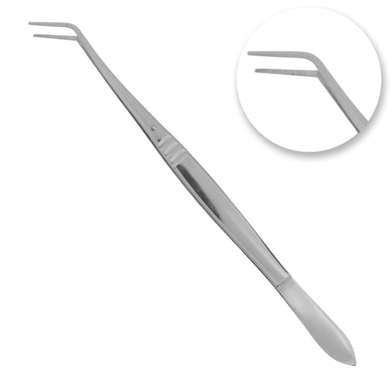 AR Instrumed 6.2" Stainless Steel Meriam Lining Tweezer, Curved, Serrated, 1/Pk. Features