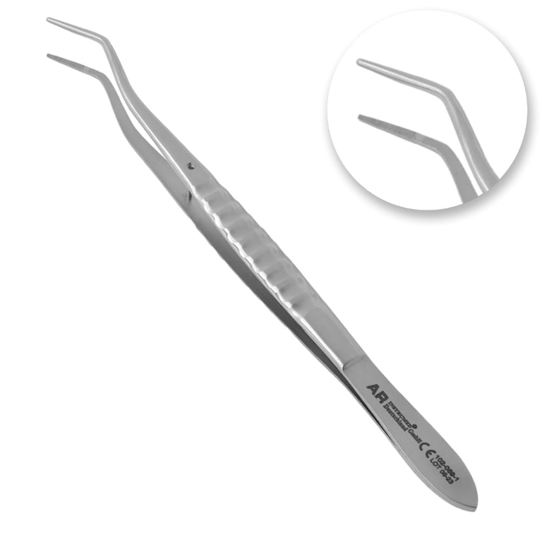 AR Instrumed 6.2" Stainless Steel Meriam Non-Magnetic Tweezer, Curved, Serrated, 1/Pk. Features